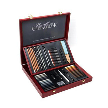 Cretacolor "Selection" Wooden Case | Professional Drawing Set 53 Pcs The Stationers